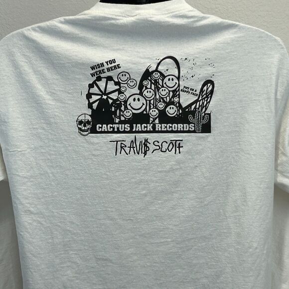 Travis Scott Astroworld Festival Staff T Shirt Mens Large White Cactus Jack Rap - Picture 5 of 8